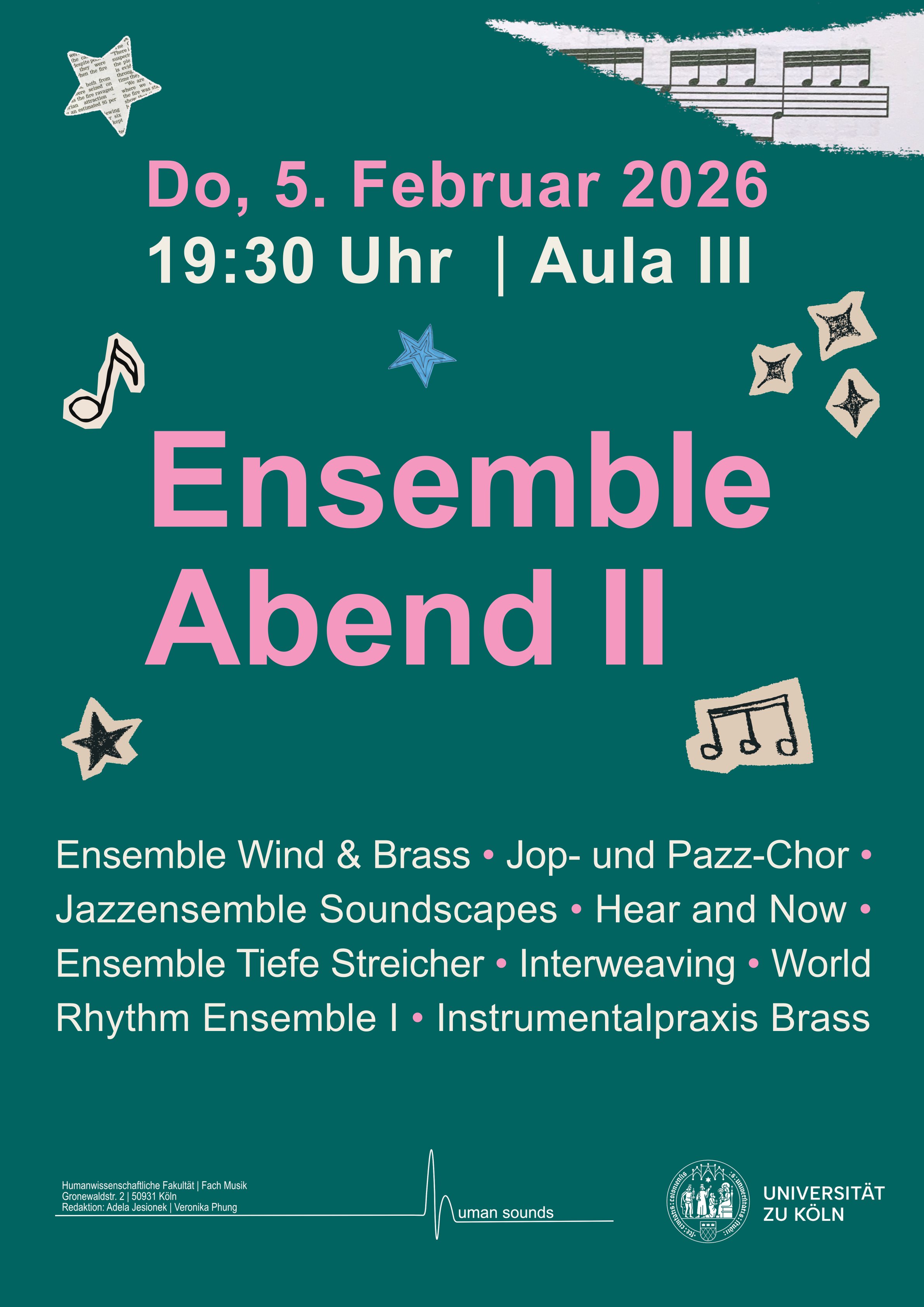 Ensembleabend 5.Februar 2026 Uni Köln Lehramt Musik